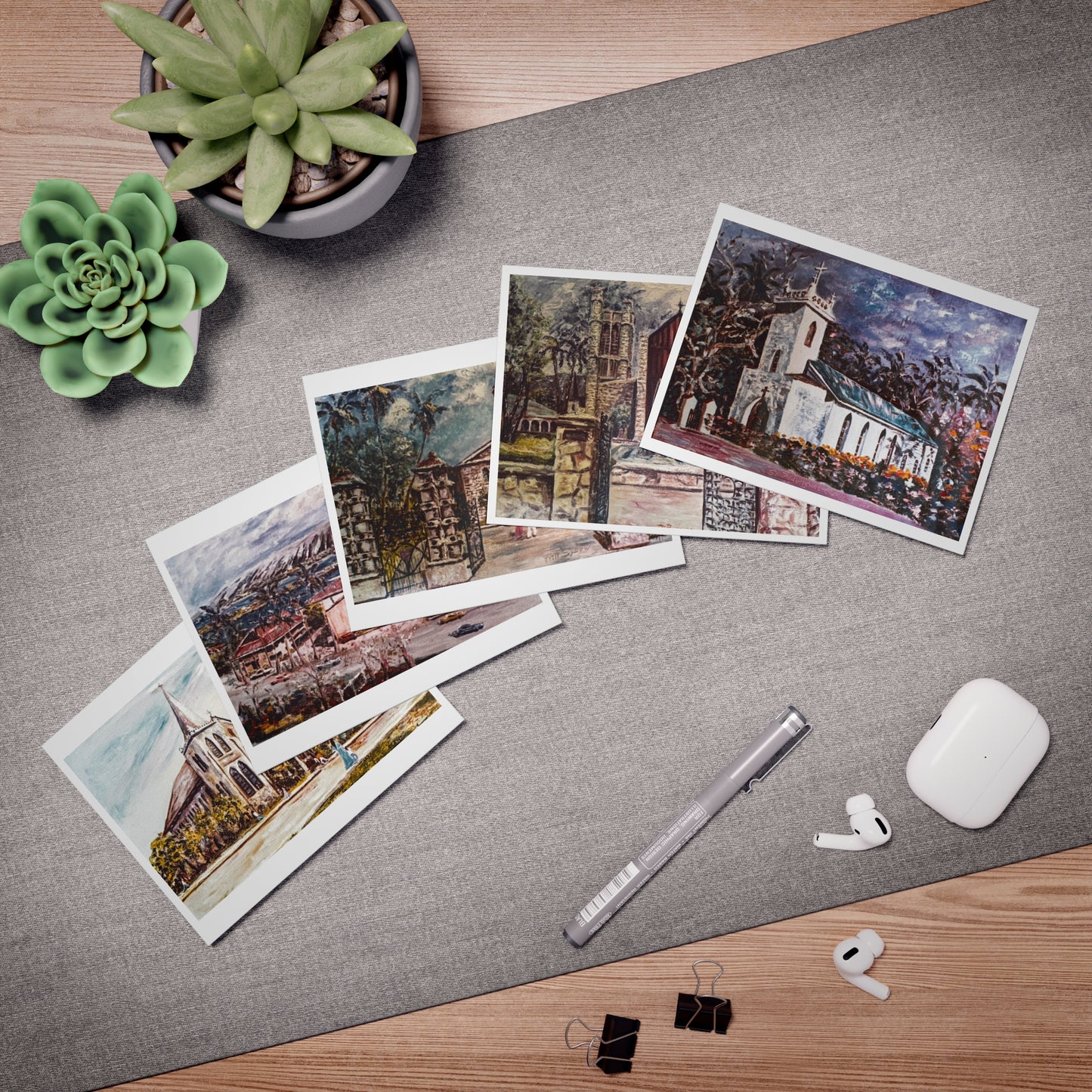 Timeless Faith in Old Hawaii – Greeting Cards Featuring Historic Churches of Oʻahu – 5-Pack