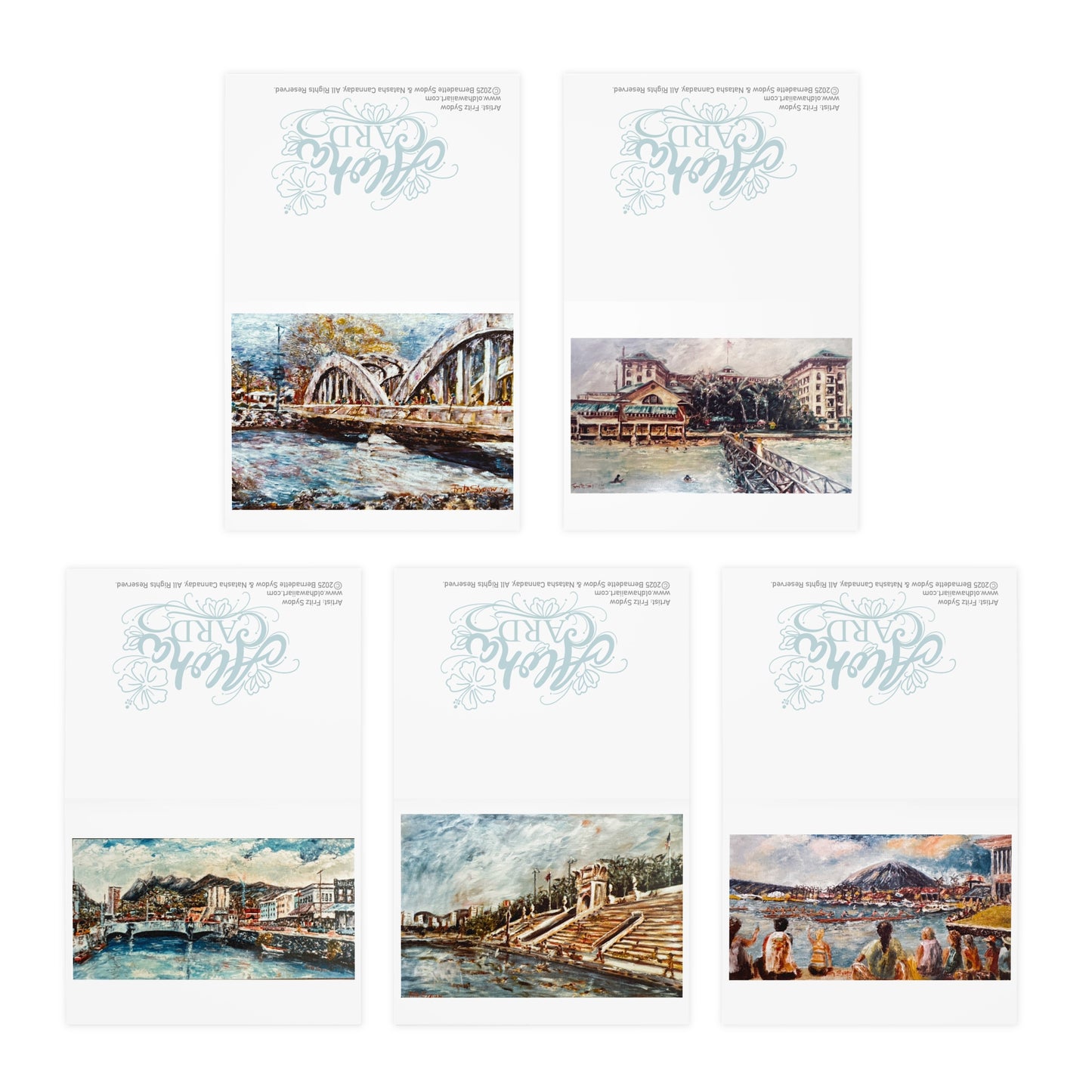 Journey Along Oʻahu’s Coastlines & Crossings, Multi-Design Cards - 5-Pack
