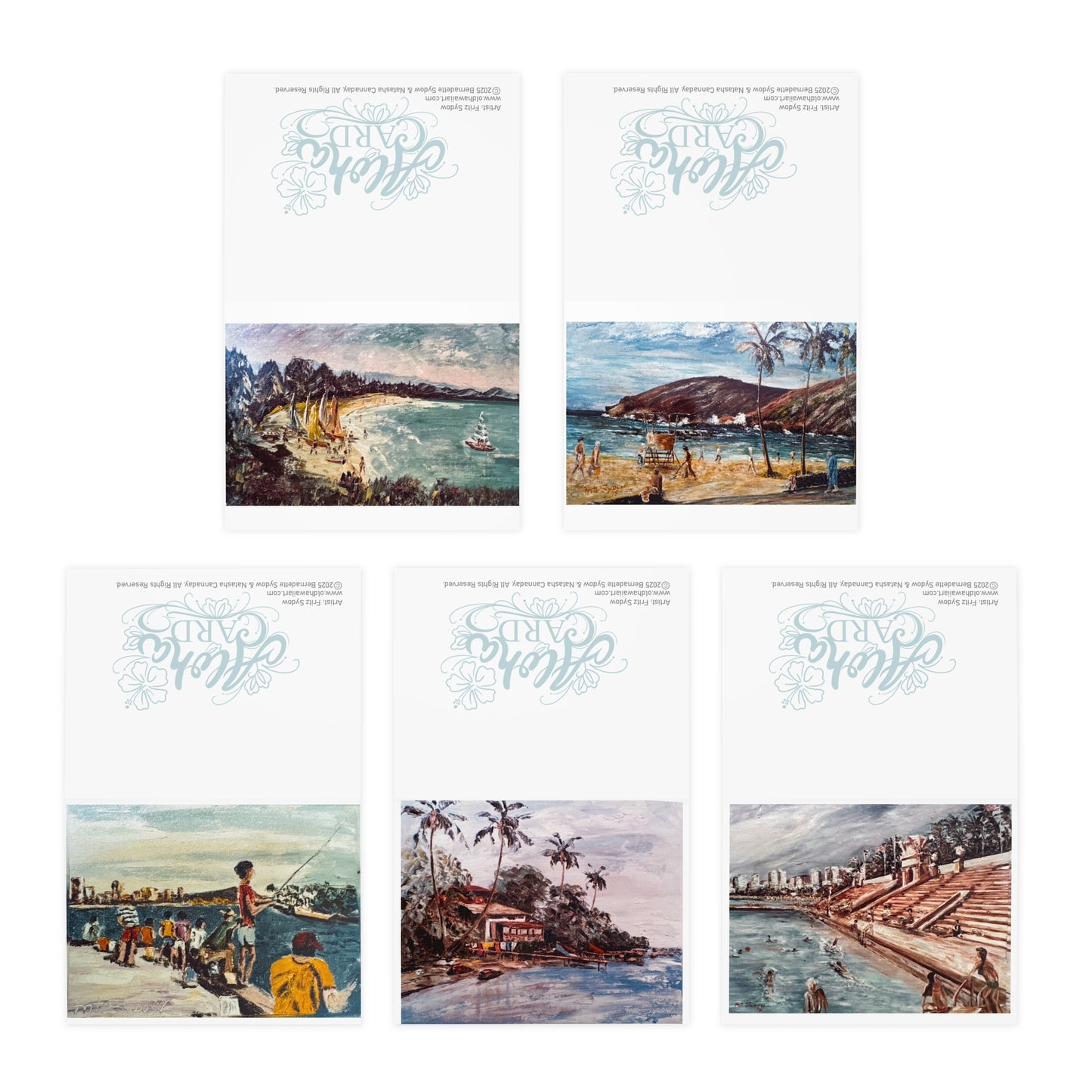Breathe in the Ocean Breeze with Multi-Design Greeting Cards Featuring Hawaii’s Shores & Beaches – 5-Pack