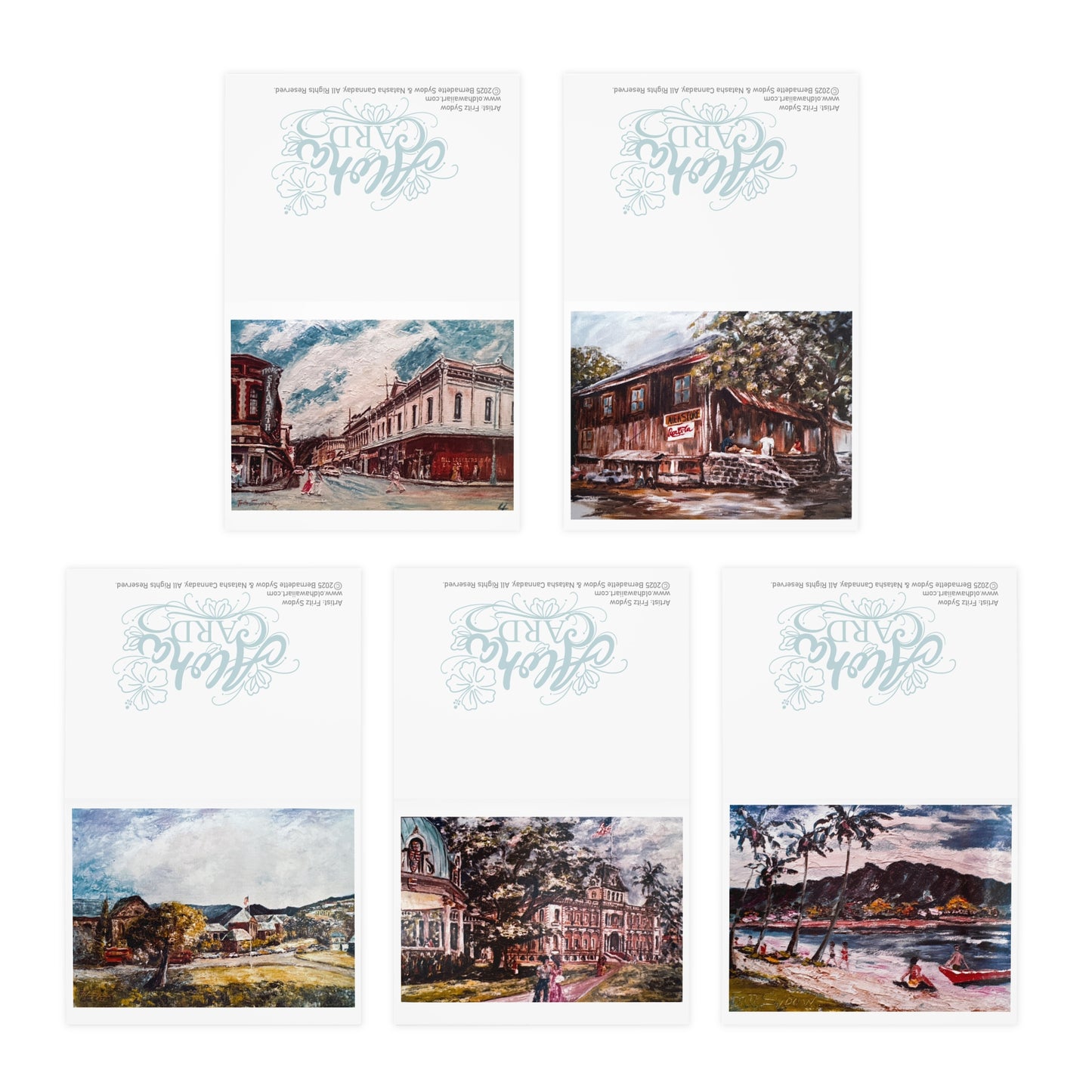 Journey Through Old Hawaii – Greeting Cards Featuring Nature, Historic Buildings & Coastal Beauty of Oʻahu – 5-Pack