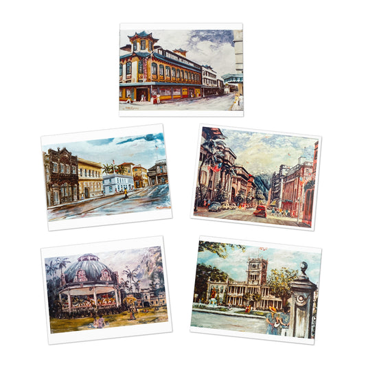Step Back in Time with Multi-Design Greeting Cards Featuring Historic Buildings of Oʻahu – 5-Pack