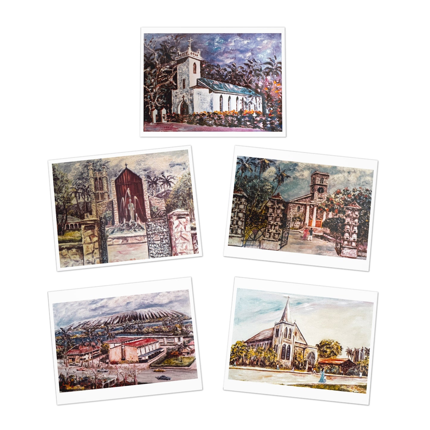 Timeless Faith in Old Hawaii – Greeting Cards Featuring Historic Churches of Oʻahu – 5-Pack